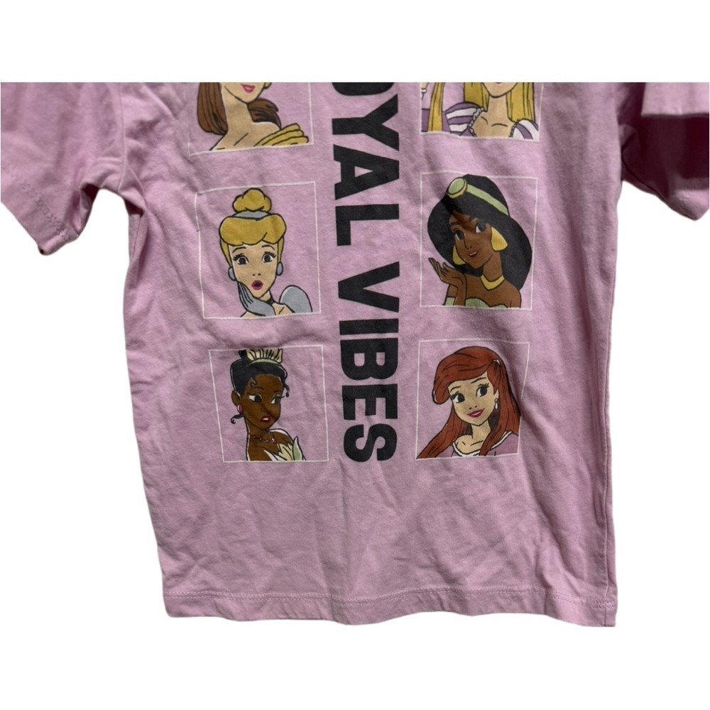 Disney Princess "Royal Vibes" Graphic Tee Girls XS 4/5 Pink Short Sleeve - Picture 3 of 5